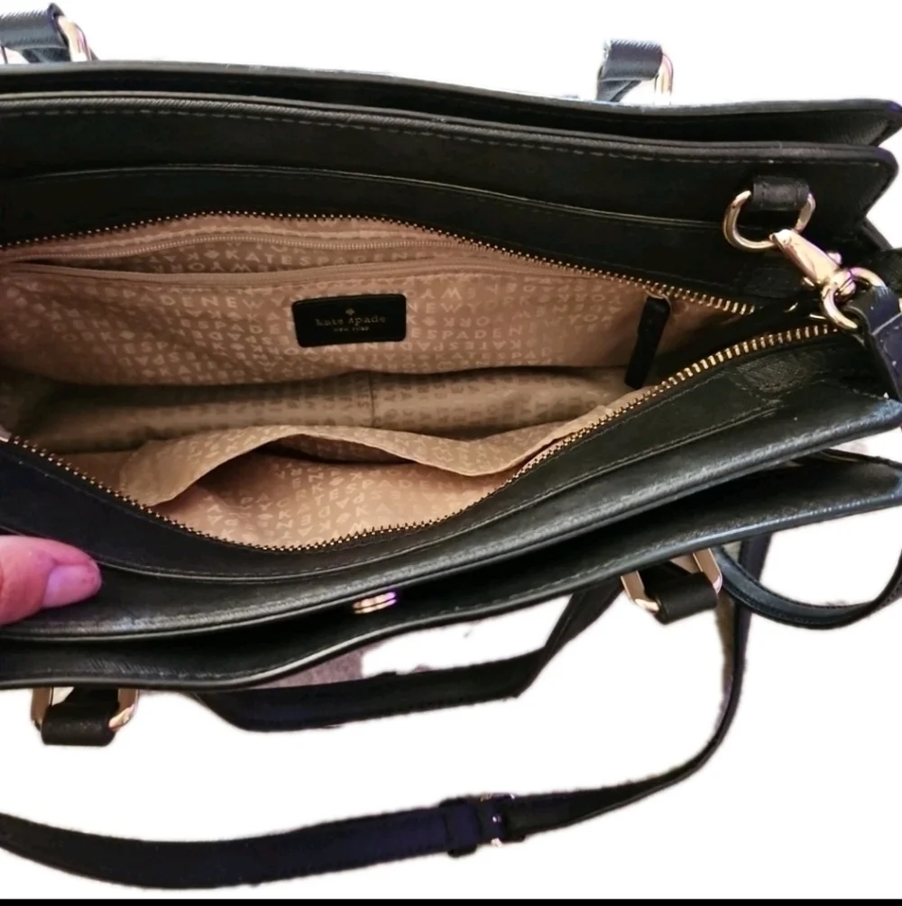 Kate Spade New York Pink Black Laurel Way Reese Stylish Structured Satchel Bag